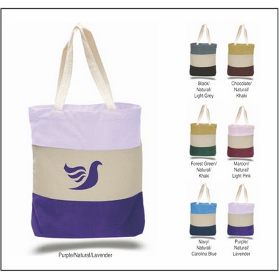 Canvas Tri-Color Promotional Tote Bag