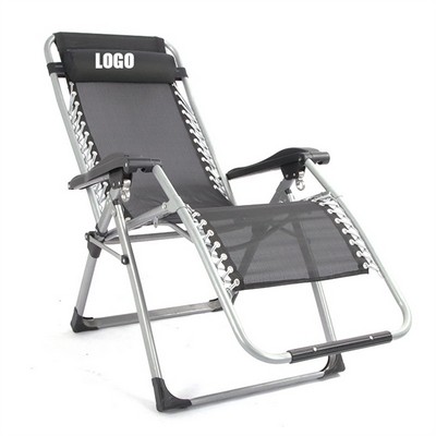 200 lb Capacity Powder-Coated Steel Zero Gravity Folding Reclining Lounge Chair with Padded Headrest