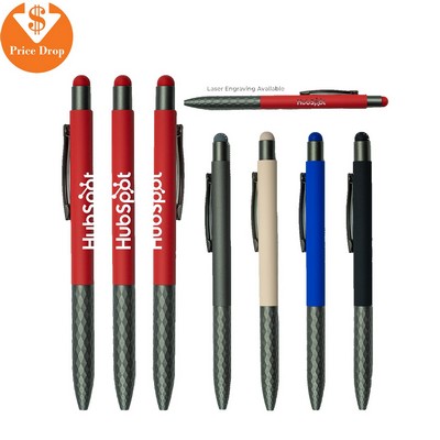 Soft Touch Aluminum Stylus Pen with Plastic Grip