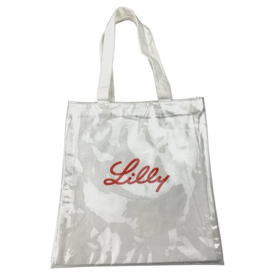 12oz Canvas Beach Tote Bag With Clear PVC Waterproof Cover